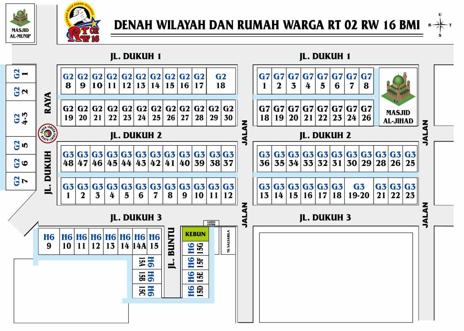 Peta Wilayah RT 02 RW 16